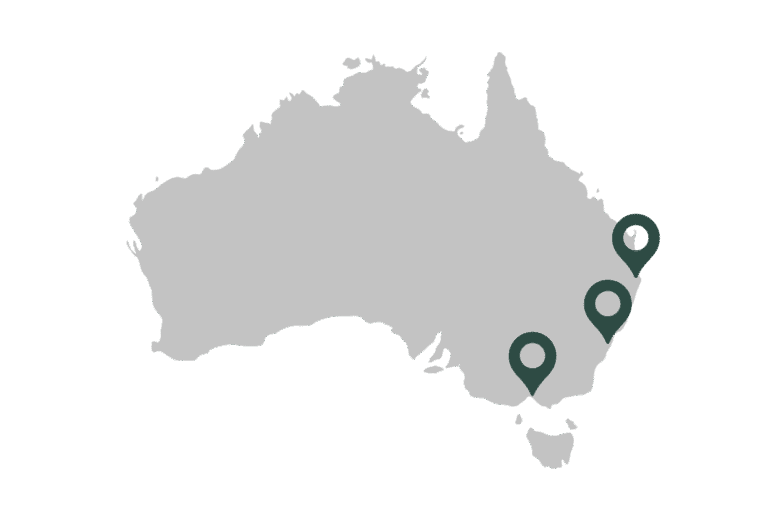 map showing Australia cities